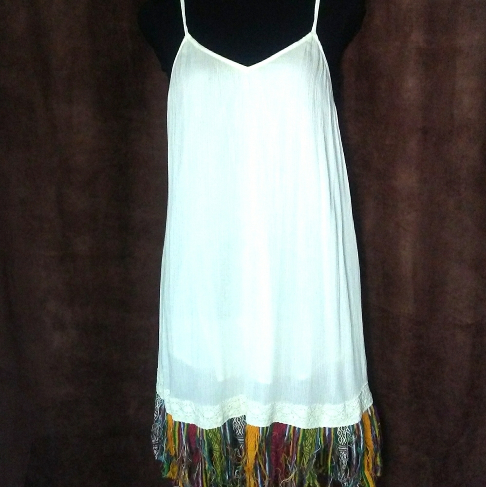 Fashion Fuse Dress with Frayed Handkerchief  hem
